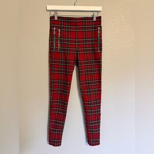 Zara Red Plaid Leggings. Size Medium. These are so RAD!! Comfy and 😎 Cool